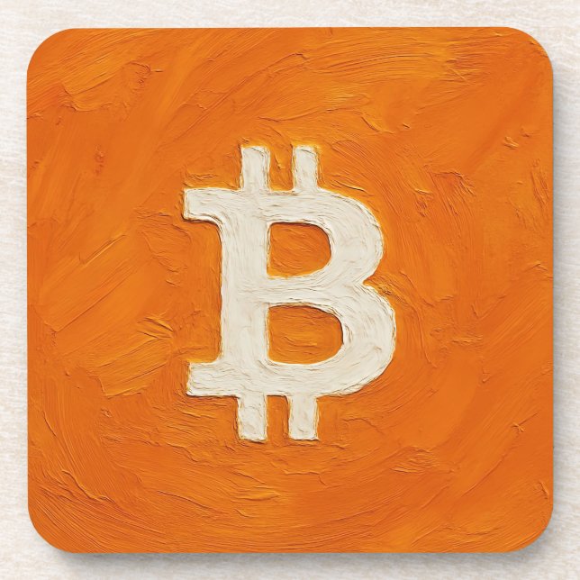 Porta-copo Padrão Bitcoin (Óleo, Estilo: 1) (Frente)