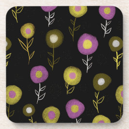 Porta-copo Padrão Botânico na moda Floral Escuro