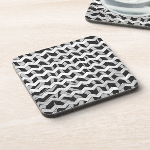 Porta-copo Padrão Chevron Zebra preto e Cinza