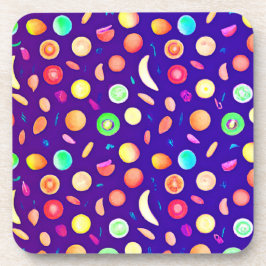 Porta-copo Padrão Colorido de Fruta Tropical Neon