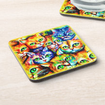 Padrão Colorido de Gato e Gato. Comprar Agora