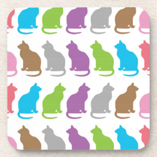 Porta-copo Padrão colorido de gatos