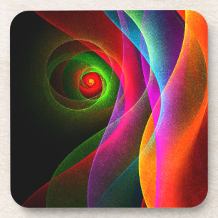 Porta-copo Padrão de Abstrato de Arte Vermelho Verde Laranja