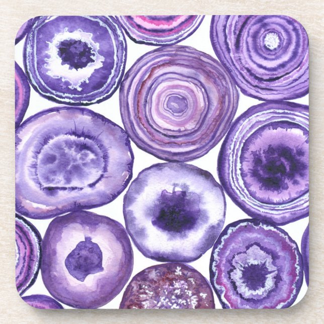 Porta-copo Padrão de agata violeta (Frente)