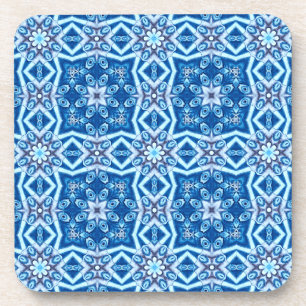 Porta-copo Padrão de azulejo floral azul de neve