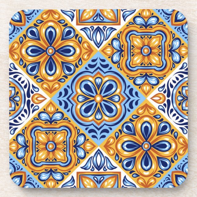 Porta-copo Padrão de azulejos cerâmicos (Frente)