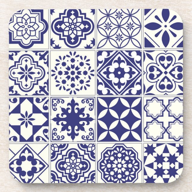 Porta-copo Padrão de azulejos cerâmicos (Frente)