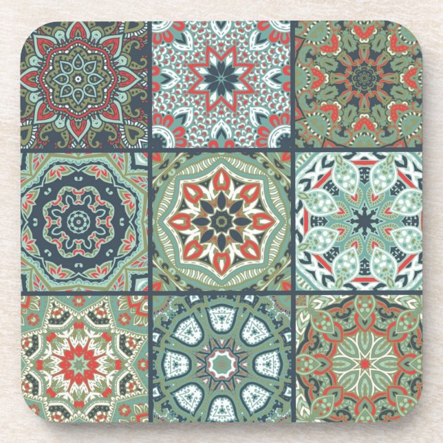 Porta-copo Padrão de azulejos cerâmicos (Frente)