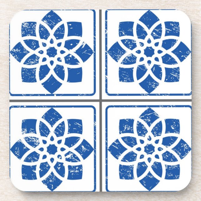 Porta-copo Padrão de azulejos cerâmicos (Frente)