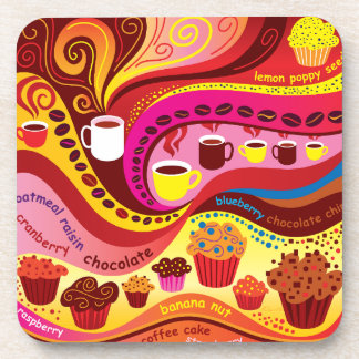 Porta-copo Padrão de Café e Muffins