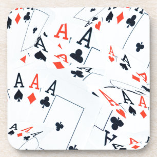 Porta-copo Padrão de Cartões Poker Quad Aces,