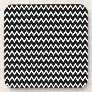Porta-copo Padrão De Chevron Preto E Branco