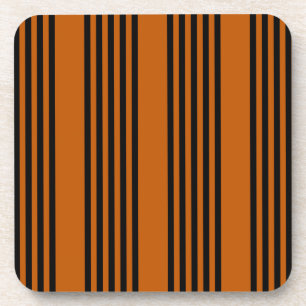 Porta-copo Padrão de cinco faixas de laranja preto e queimado