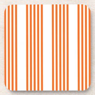 Porta-copo Padrão de cinco faixas laranja e branca