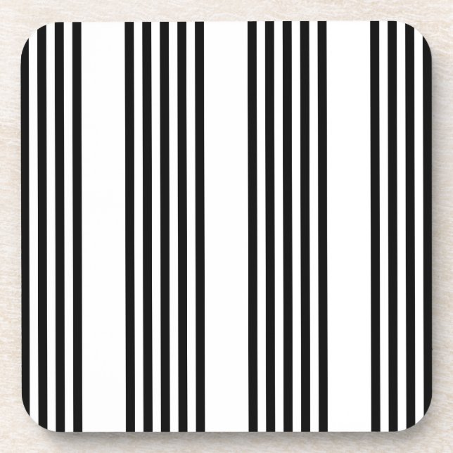 Porta-copo Padrão de cinco faixas preto e branco (Frente)