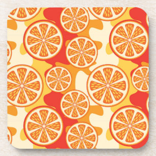 Porta-copo Padrão de Citrus Laranja Retroativos