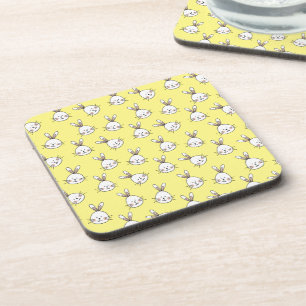 Porta-copo Padrão de Coelhinho Branco Feliz e Bonito