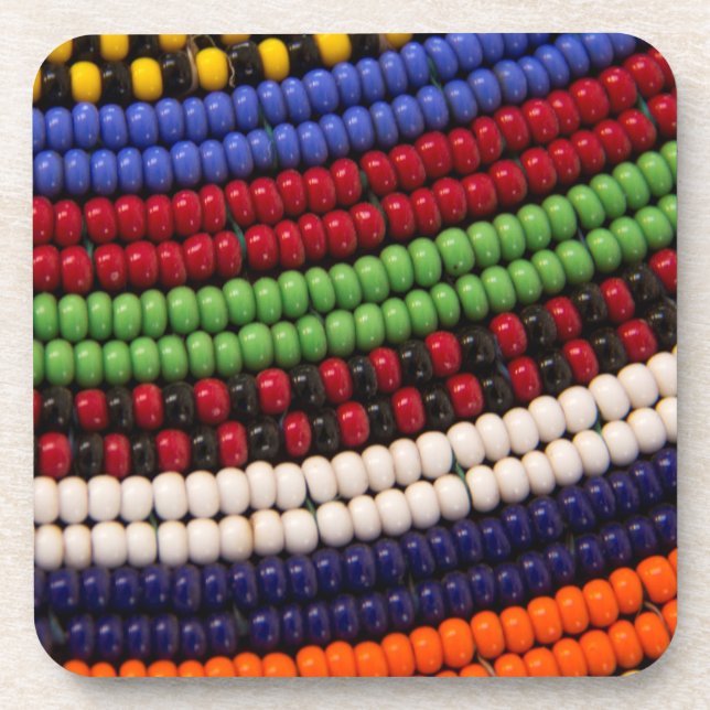 Porta-copo Padrão de Contas Tribais Massai (Frente)