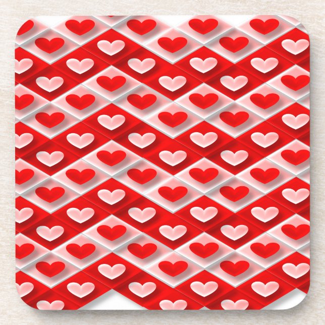Porta-copo Padrão de Coração de Amor (Frente)