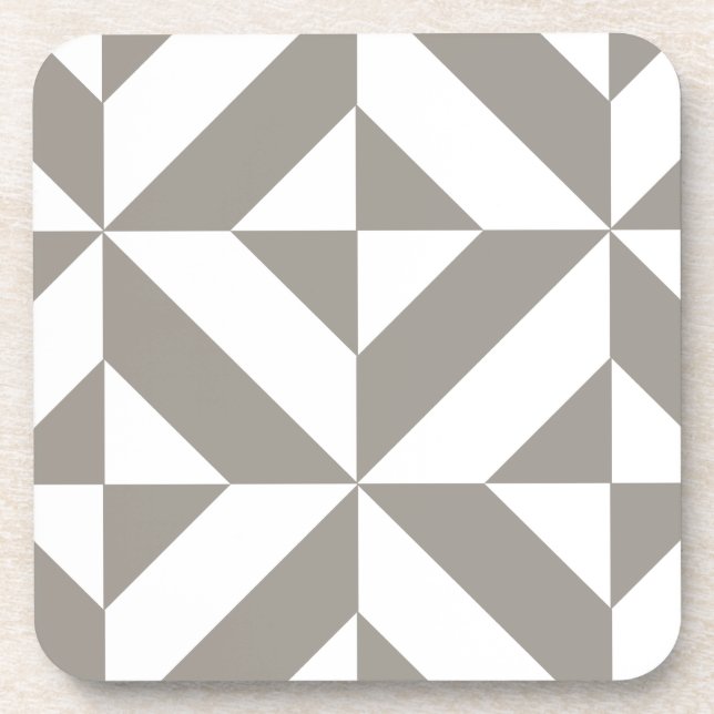Porta-copo Padrão de Cubo Geométrico Deco Cinza Prata (Frente)