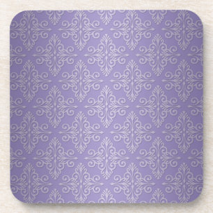 Porta-copo Padrão de Damasco Roxo Lavanda