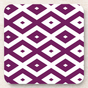 Porta-copo Padrão de diamante branco e roxo de ameixa
