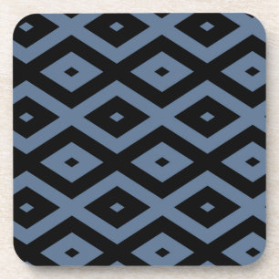 Porta-copo Padrão de diamante cinza azul e preto
