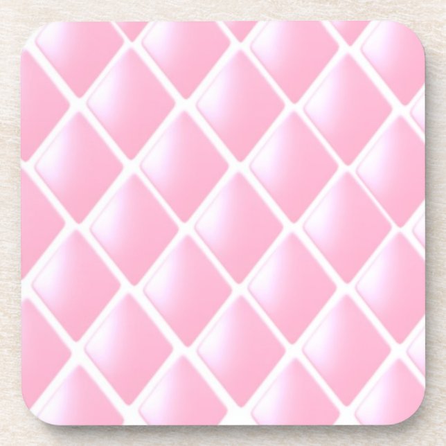 Porta-copo Padrão de diamante colado rosa (Frente)