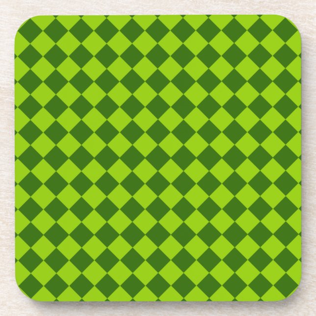 Porta-copo Padrão de Diamante de Combinação Verde por STaylor (Frente)
