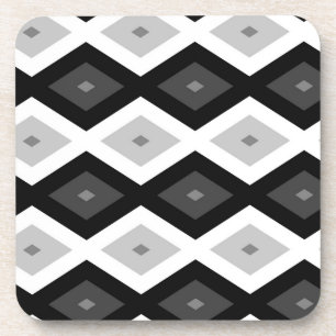 Porta-copo Padrão de diamante preto, branco e cinza