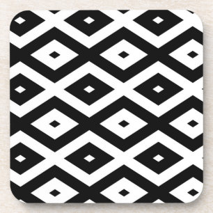 Porta-copo Padrão de diamante preto e branco