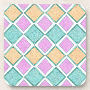 Porta-copo Padrão de Diamante Prisma Harlequim Pastel