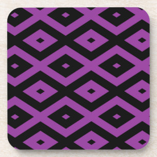 Porta-copo Padrão de diamante roxo e preto