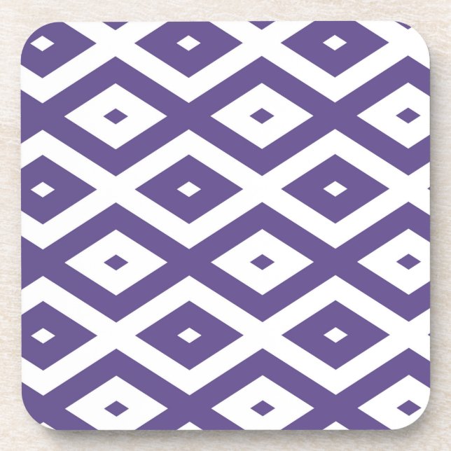 Porta-copo Padrão de diamante ultra violeta e branco (Frente)