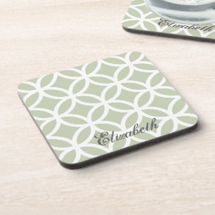 Porta-copo Padrão de Diamante Verde Personalizado