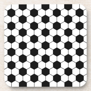 Porta-copo Padrão de esfera de futebol adaptado Preto Branco