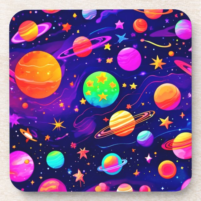 Porta-copo Padrão de espaço colorido (Frente)