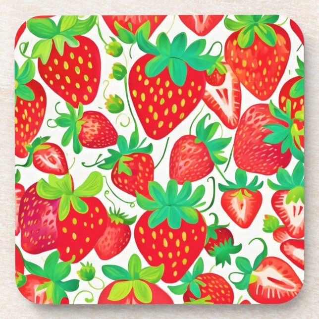 Porta-copo Padrão de espiral de morango (Frente)