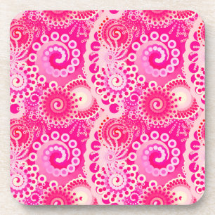 Porta-copo Padrão de espiral frontal, tons de cor-de-rosa fu