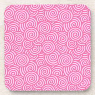 Porta-copo Padrão de espiral japonês - cor-de-rosa menta mo
