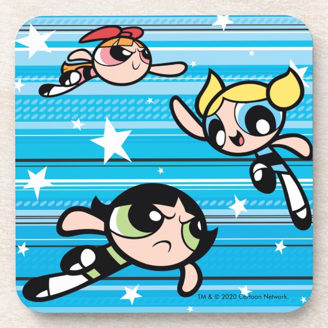 Porta-copo Padrão de Estrela de Raparigas Powerpuff (Frente)