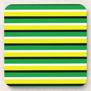 Porta-copo Padrão de faixas verdes amarelas