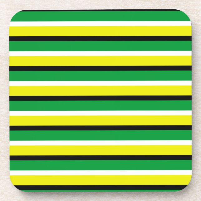 Porta-copo Padrão de faixas verdes amarelas (Frente)