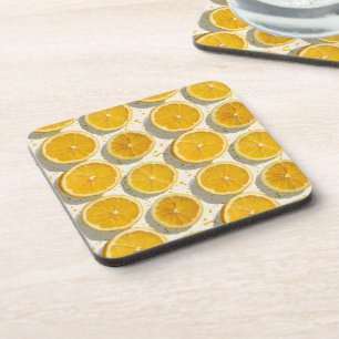 Porta-copo Padrão de Fatias de Laranja Iluminadas pelo Sol