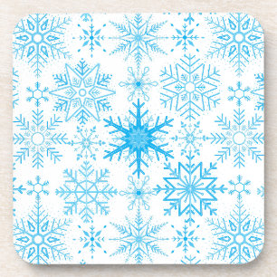 Porta-copo Padrão de flocos de neve azul