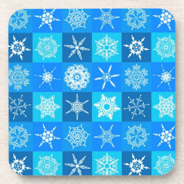 Porta-copo Padrão de Flocos de Neve Azul