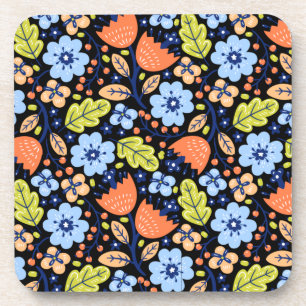 Porta-copo Padrão de flor colorido brilhante