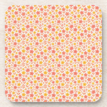 Padrão de flores rosa e amarela