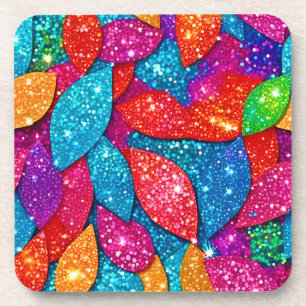 Porta-copo Padrão de Folha de Folha Glitter Espumante