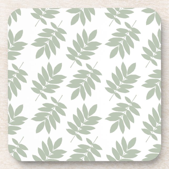 Porta-copo Padrão de Folha de Idoso Verde+Branco (Frente)